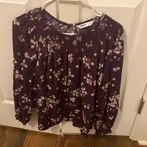Sonoma long sleeved medium plum flower blouse. Worn once.